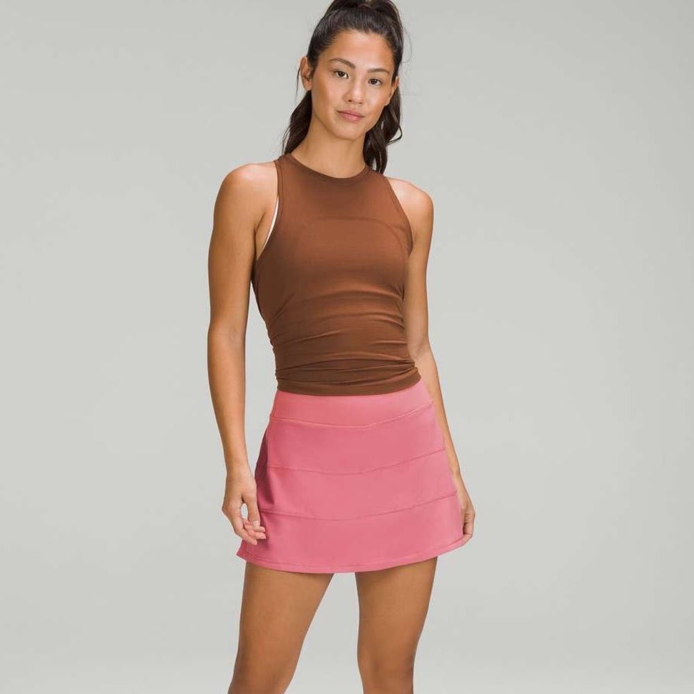 New Lululemon Pace Rival Mid-Rise Skirt *Long Brier Rose Size 8